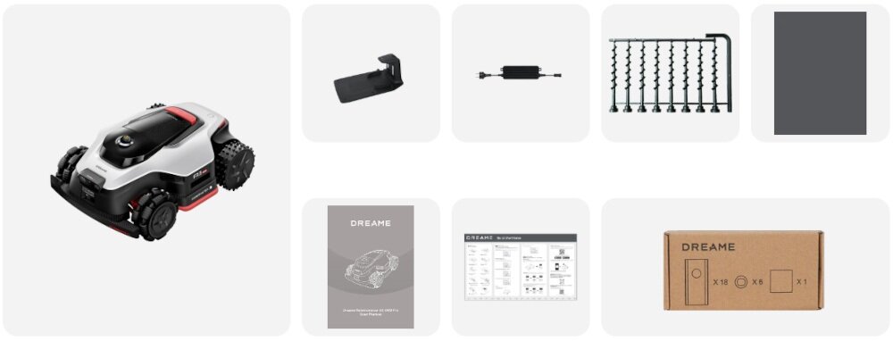 Robot koszący DREAME A3 AWD Pro 5000 zestaw na jasnym tle