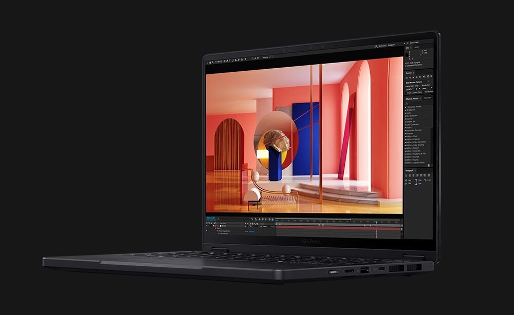 Renderowanie 3D na laptopie ProArt PX13 z grafiką AMD Radeon 8060S RDNA 3.5 i zunifikowaną pamięcią 128 GB
