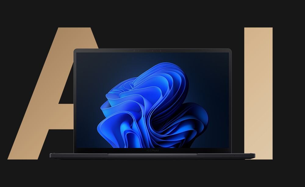 Ekran laptopa ASUS ProArt PX13 z interfejsem AI 2.0 i asystentem Copilot – silniki AI i aplikacje ASUS AI