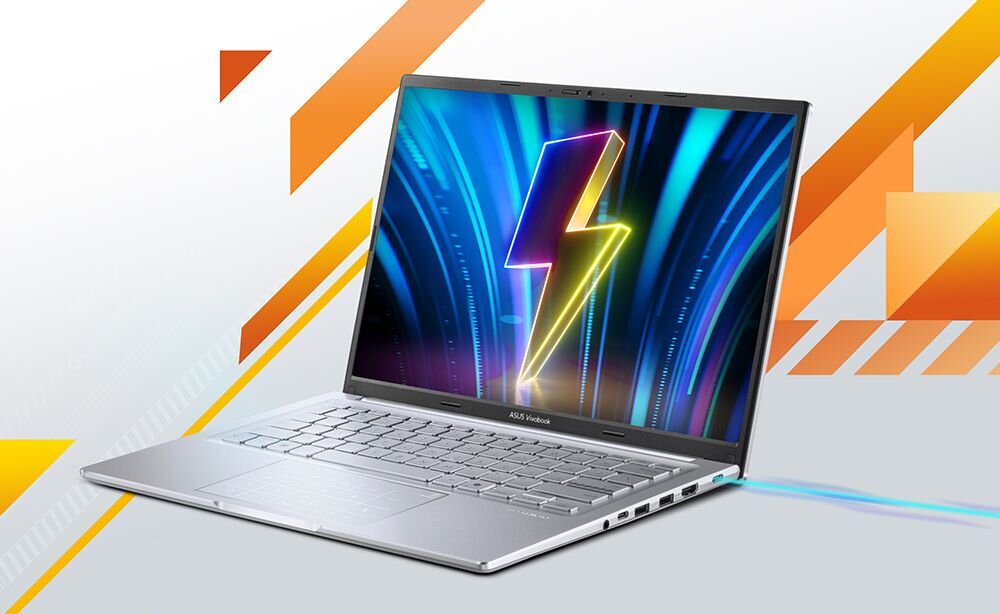 Laptop ASUS VivoBook 14 symbolizuje wydajną baterię 42 Wh jako wsparcie mobilnej pracy i nauki - 42 Wh 