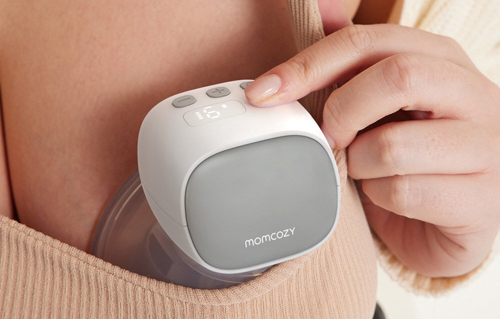 Laktator MOMCOZY S9 Pro pojedyńczy Komfort Użytkowania 2 tryby pracy 9 poziomów intensywności stymuluje naturalny rytm ssania  Łatwy w obsłudze wyświetlacz LED cicha praca