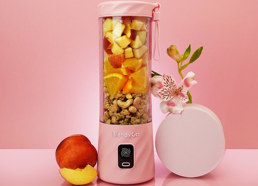 Blender personalny BLENDYGO 3 Różowy Bezprzewodowy ładowanie usb, dwukolorowy wskaźnik led, uzupełnienie energii