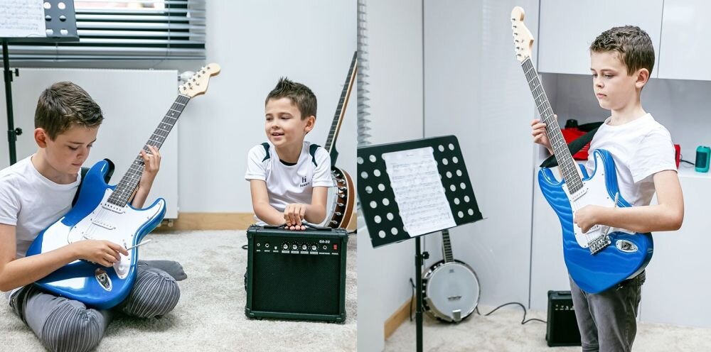 Gitara elektryczna NN EG SET RED Stratocaster  prezent 