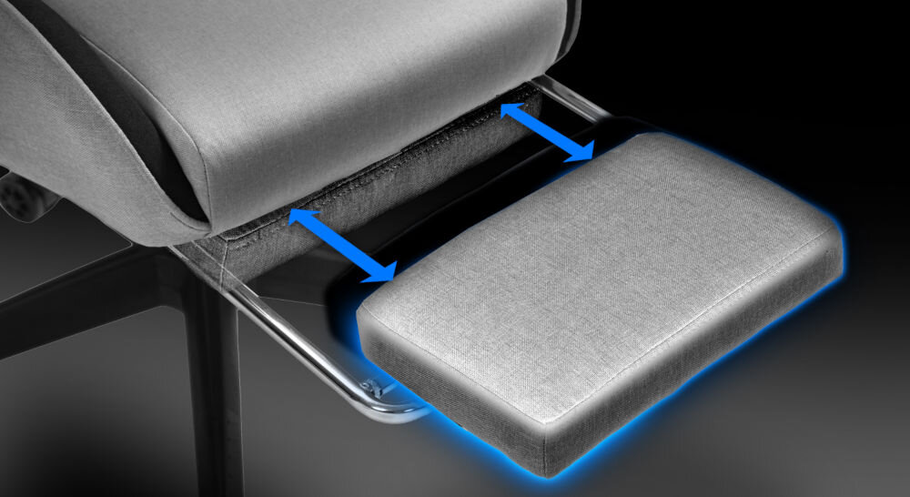 Fotel COBRA Player 5.0 CRF50 Jasnoszaro-czarny + podnóżek z myślą o wysokim komforcie wysuwany podnóżek ergonomiczna konstrukcja