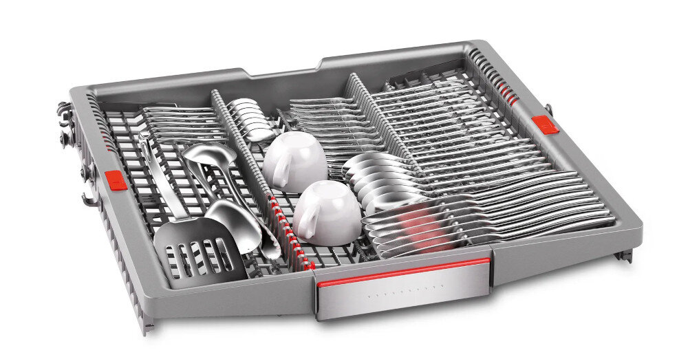 ZMYWARKA BOSCH SMI6YCS02E szuflada Vario3 Pro sztućce duże akcesoria mycie miejsce przestrzeń