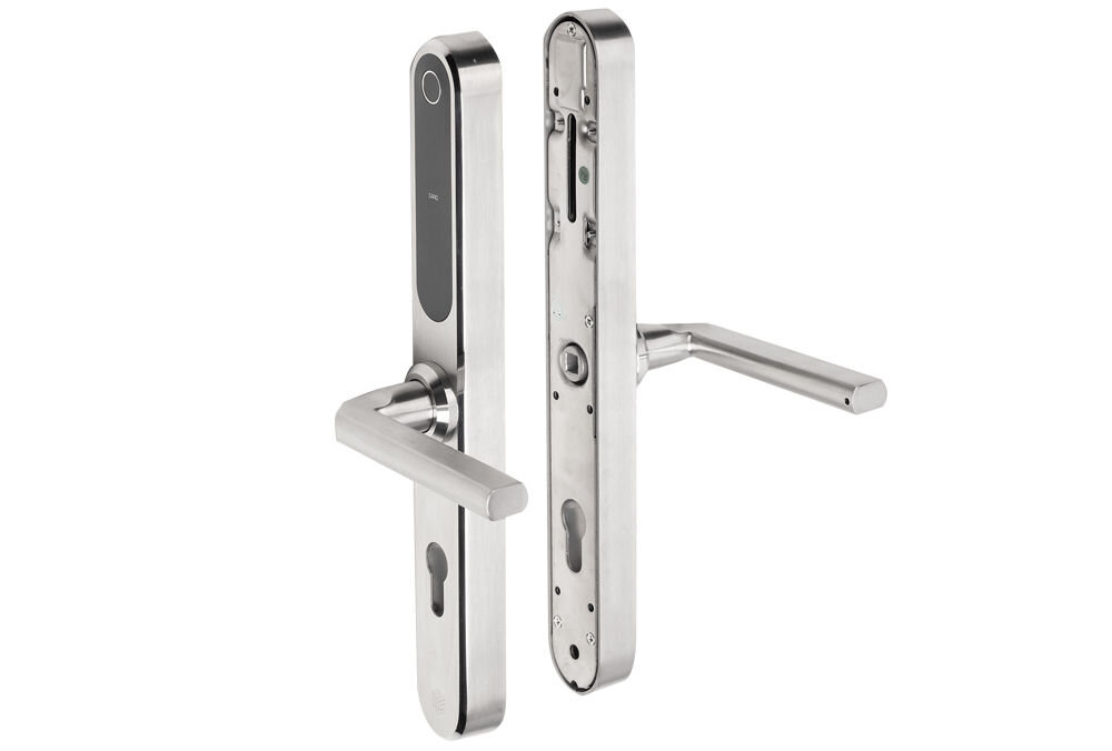 Klamka PSG Verro 72 Srebrny, stal, SS304, odporna, solidna, Szyldy klamki inteligentnej od strony mechanizmu montażowego 