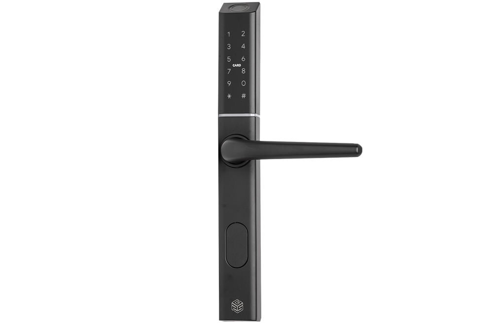 Klamka PSG Colibri 63.822.B Czarny, WiFi, zdalna, użytkownicy, biuro, Szyld zewnętrzny z czytnikiem linii papilarnych i panelem dotykowym 