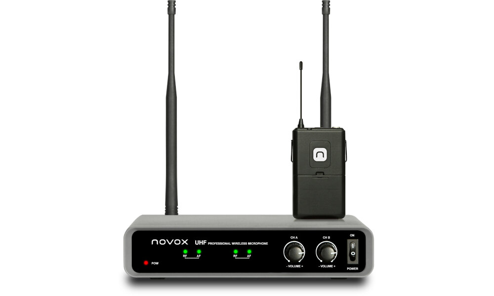 Zestaw bezprzewodowy NOVOX Free B2 z dwoma mikrofonami konstrukcja brzmienie