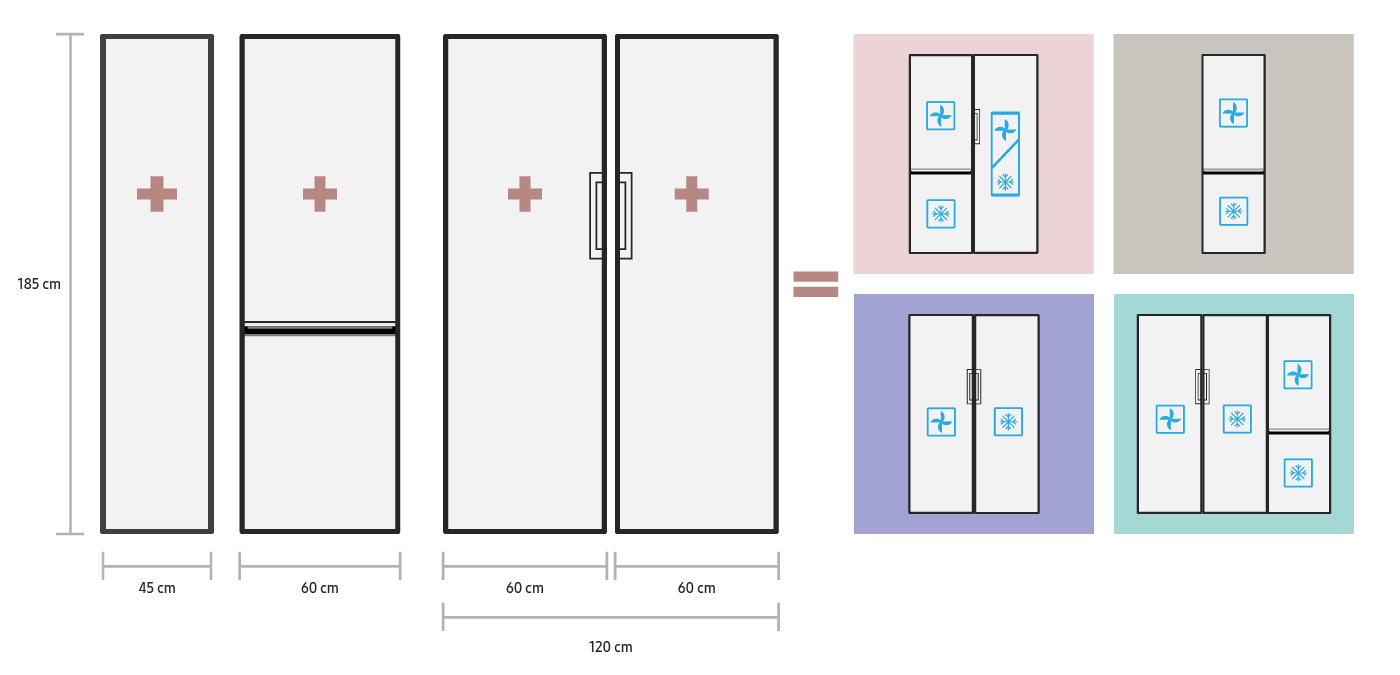 Cztery propozycje na łączenie lodówek Samsung w większe systemy modułowe