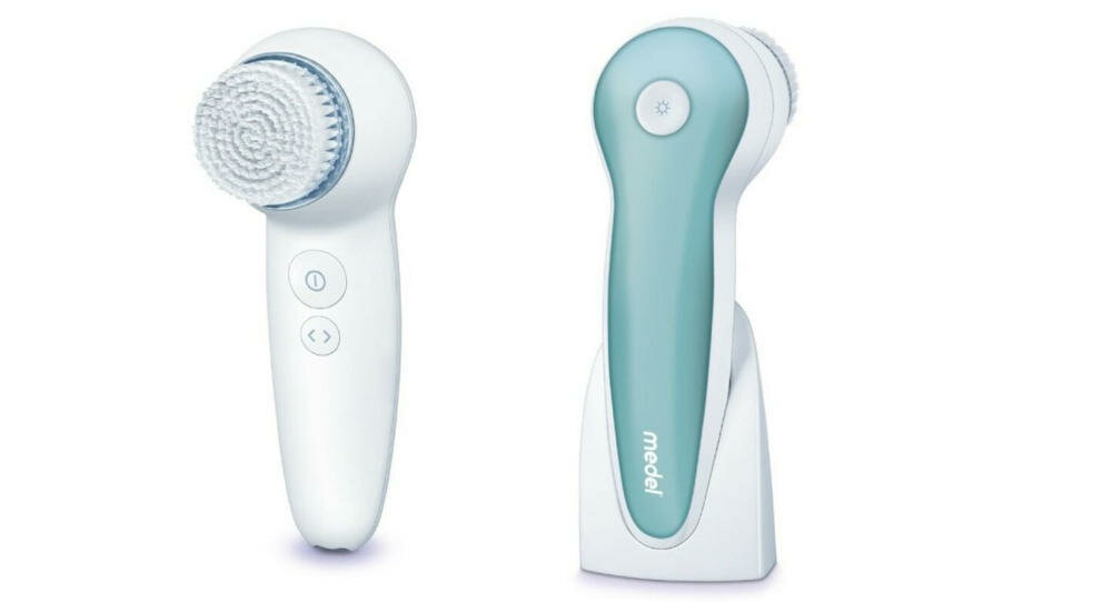 MEDEL-Face-Brush-9083405 szczoteczka delikatna pielęgnacja skóry twarzy oczyszczanie pobudzenie krążenia funkcje pulsowanie wibracje prędkość wodoodporna niebieskie światło