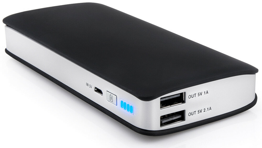 Powerbank XLINE 10 000 mAh Czarny wyglad front bok skos waga rozmiar lekki maly diodowy wskaznik