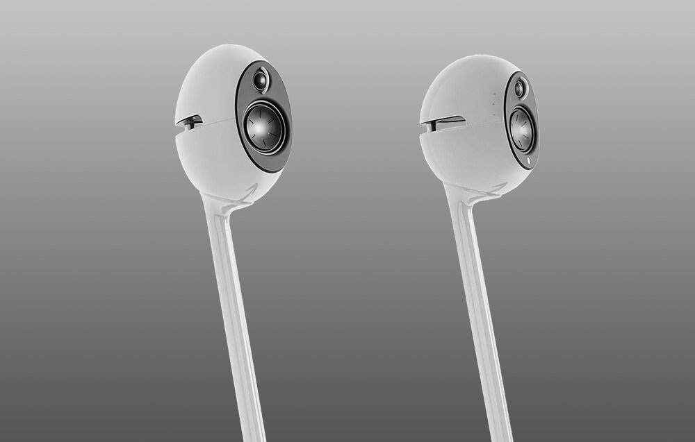 Stojak EDIFIER SS01C Czarny - stojaki na szarym tle - wytrzymalosc trwalosc stabilna konstrukcja gumowe stopki