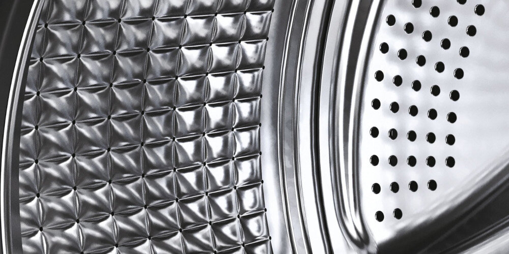 PRALKA HAIER HW90G-BD14979U1S lifestyle wizualizacja bęben wnętrze środek konstrukcja Powierzchnia Pillow Drum gładka łączona laserowo ochrona tkanin