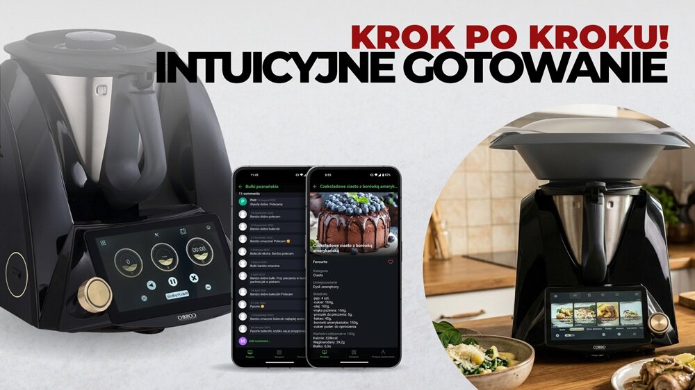 Wielofunkcyjny robot kuchenny COBBO 7 Pro funkcja prowadzenia, proste i przejrzyste gotowanie, ogranicza ryzyko błędów