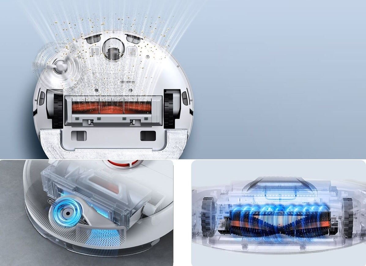 Robot sprzątający XIAOMI Vacuum X10 EU Ruchomy wałek potężnemu ssaniu na poziomie 4000 Pa efektywnie radzi sobie z codziennymi zanieczyszczeniami
