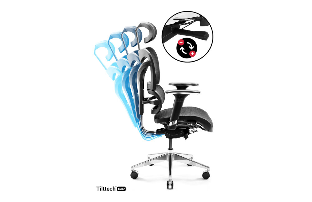 Fotel DIABLO CHAIRS V-COMMANDER CZARNY oparcie regulacja siedzisko