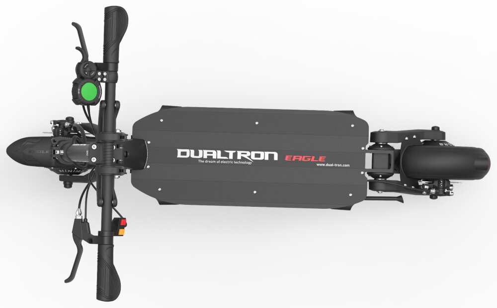 Hulajnoga elektryczna DUALTRON Eagle Czarny konstrukcja polaczenie aluminium i wlokna weglowego odpornosc na korozje latwa konserwacja bardzo trwala duzy antyposlizgowy poklad maksymalna waga uzytkownika 120 kg