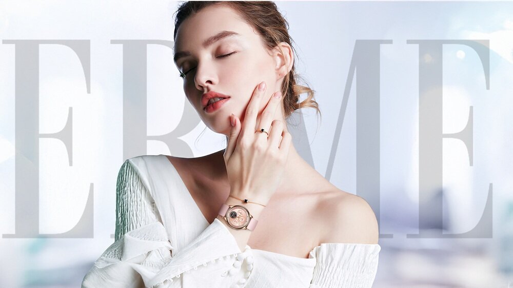 Smartwatch LUNA Erme Złoty luksusowy dodatek jubilerski, złote wykończenie, z myślą o kobietach, wygodne noszenie