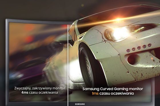 Samsung Zakrzywiony i super szybki. Czas reakcji monitora to jedynie 1 ms! Samsung Zakrzywiony i super szybki. Czas reakcji monitora to jedynie 1 ms!