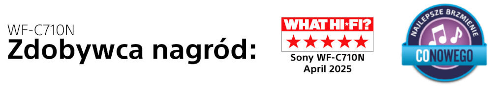 Słuchawki dokanałowe SONY WF-C710 ANC Wodoodporne nagrody hi fi