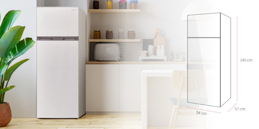 LODÓWKA SHARP SJ-FTB01ITXWE-EU INOX pojemna Kompaktowa wymiary mała kuchnia