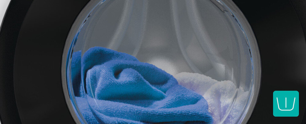 PRALKA GORENJE W1NGPI72SBS wizualizacja drzwiczki beben zamknięte odzież w środku bębna specjalny program mocno zabrudzone ubrania dodatkowe namaczanie detergent plamy skuteczne pranie pranie zasadnicze łatwe rozpuszczanie zabrudzenia