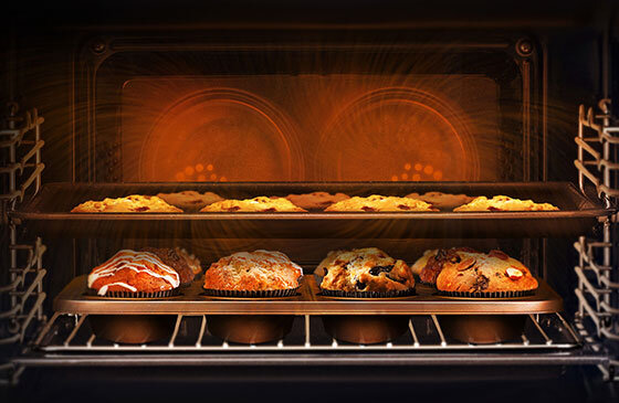 Kompaktowy piekarnik elektryczny z grillem i mikrofalami Chef Collection 2 wiatraki