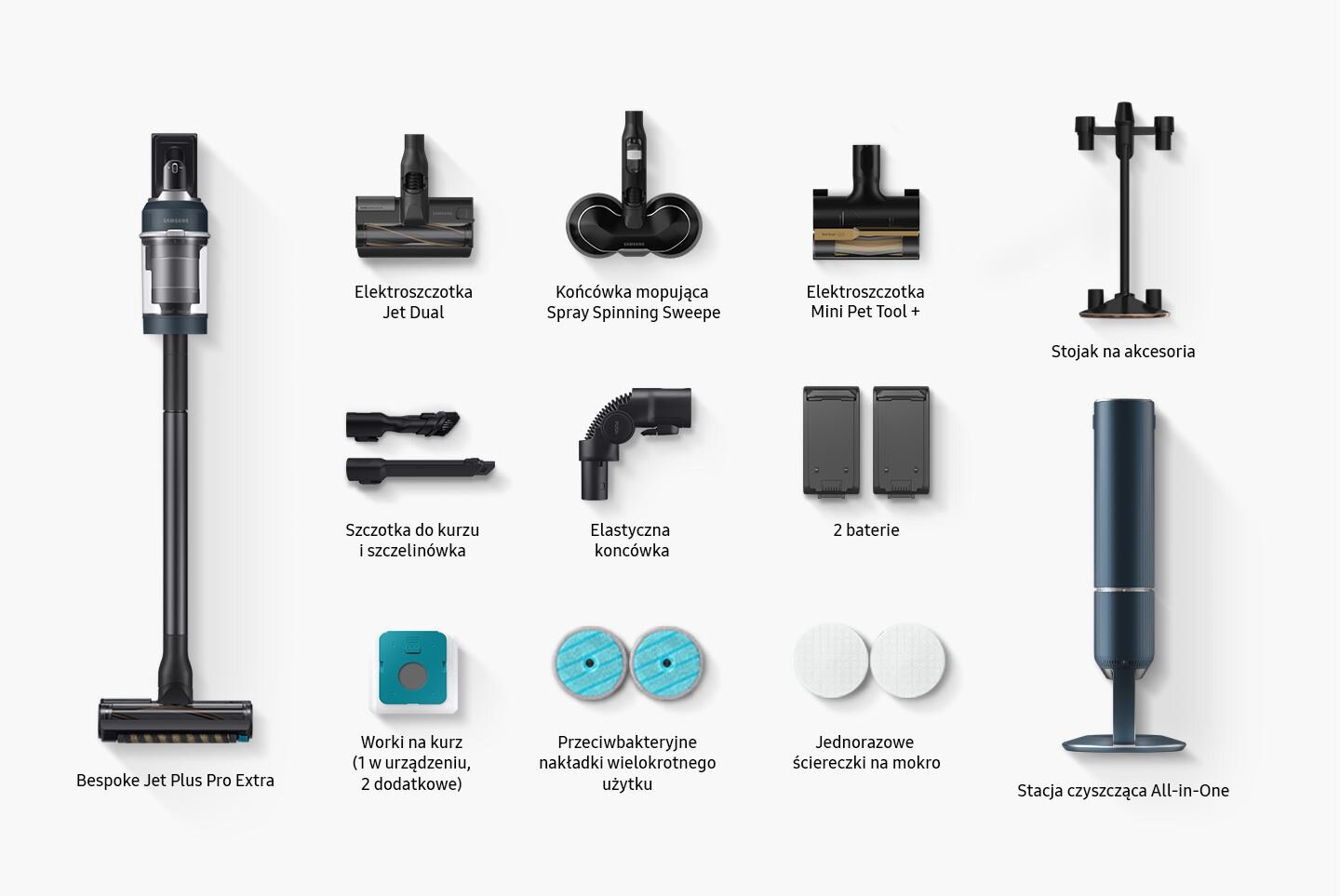Zestaw akcesoriów - wszystko czego potrzebujesz do odkurzenia całego domu