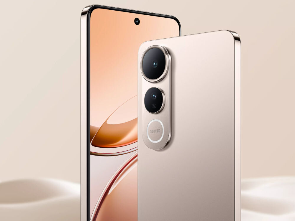 Smartfon VIVO V50 Lite 5G 8/256GB smartfon na tle dopasowanym kolorystycznie