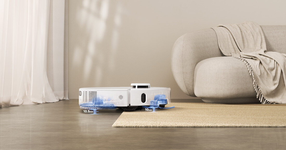 Robot sprzątający MOVA P50 Ultra Podłogi zawsze pod kontrolą mopowanie odkurzanie dostosowanie powierzchnia Funkcja podnoszenia mopów i bocznej szczotki ochrona dywany 