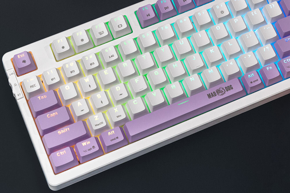 Klawiatura MAD DOG GK960W Gateron Pro Red Biały hot stamp wymiana klawiszy