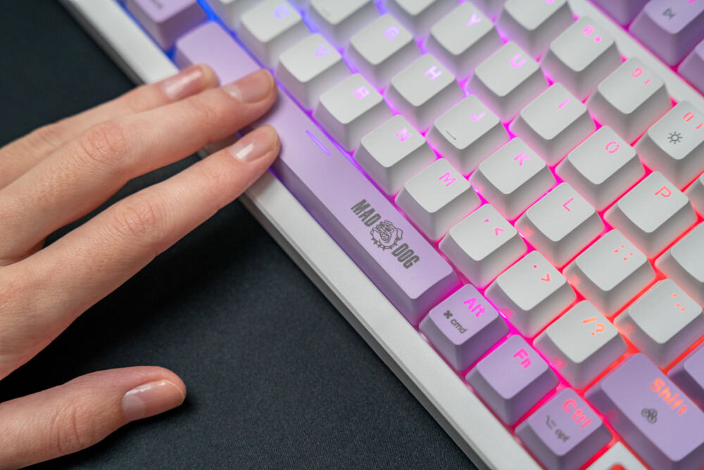 Klawiatura MAD DOG GK960W Gateron Pro Red Biały oprogramowanie personalizacja