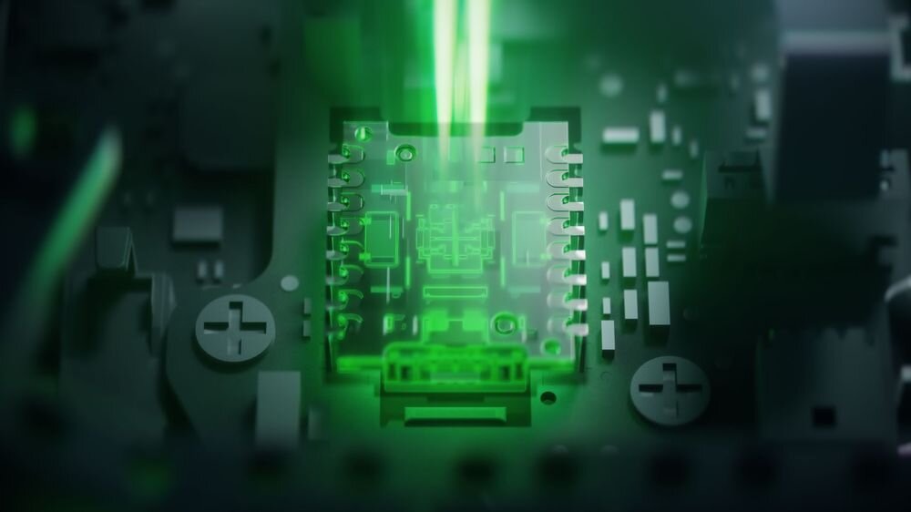 RAZER Viper V4 Pro Sensor optyczny Focus Pro 50K 3. generacji czułość do 50000 DPI możliwością regulacji Prędkość 930 IPS przyspieszenie 90 G - grafika przedstawiająca sensor