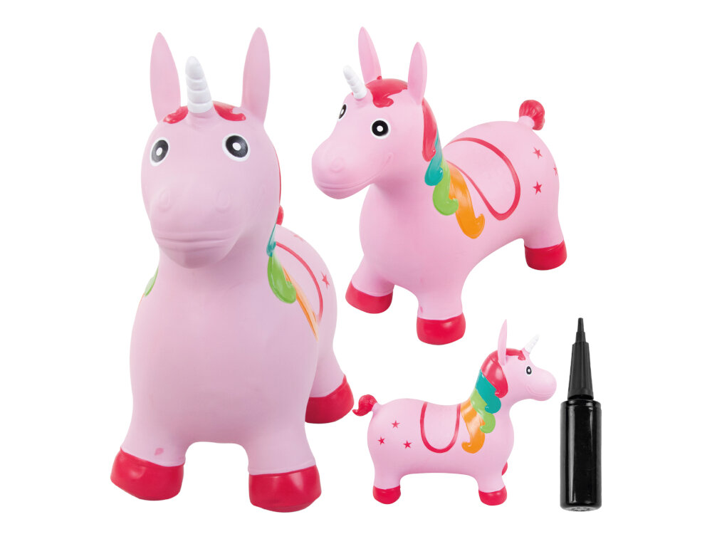 Skoczek SUN BABY Jednorożec J06.012.0.5 do uzytku w domu i na zewnatrz pompka w zestawie zalecane cisnienie 0,3-0,4 bar wolny od BPA