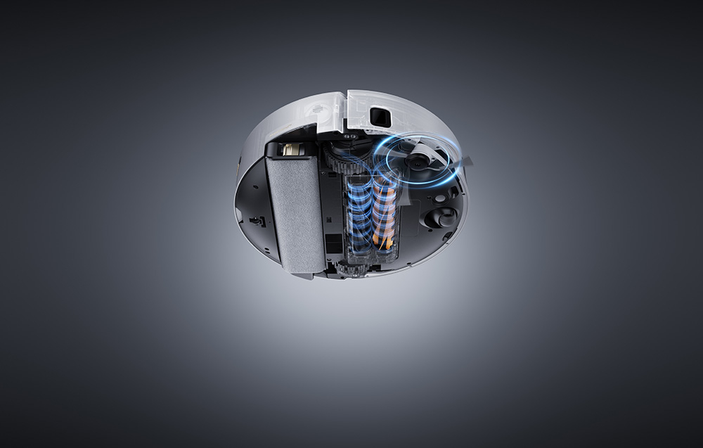 Robot sprzątający DREAME Aqua 10 Ultra Track Complete Biały dla splątanych włosów System HyperStream™ Detangling DuoBrush szczotkę z miękkiej gumy TPU szczotkę z delikatnym włosiem do 50 cm Wysuwana szczotka boczna SideReach™ wzdłuż ścian i do narożników