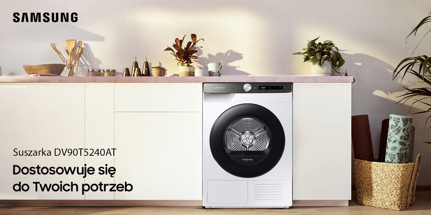 stylowe mieszkanie z inteligentną suszarką Samsung
