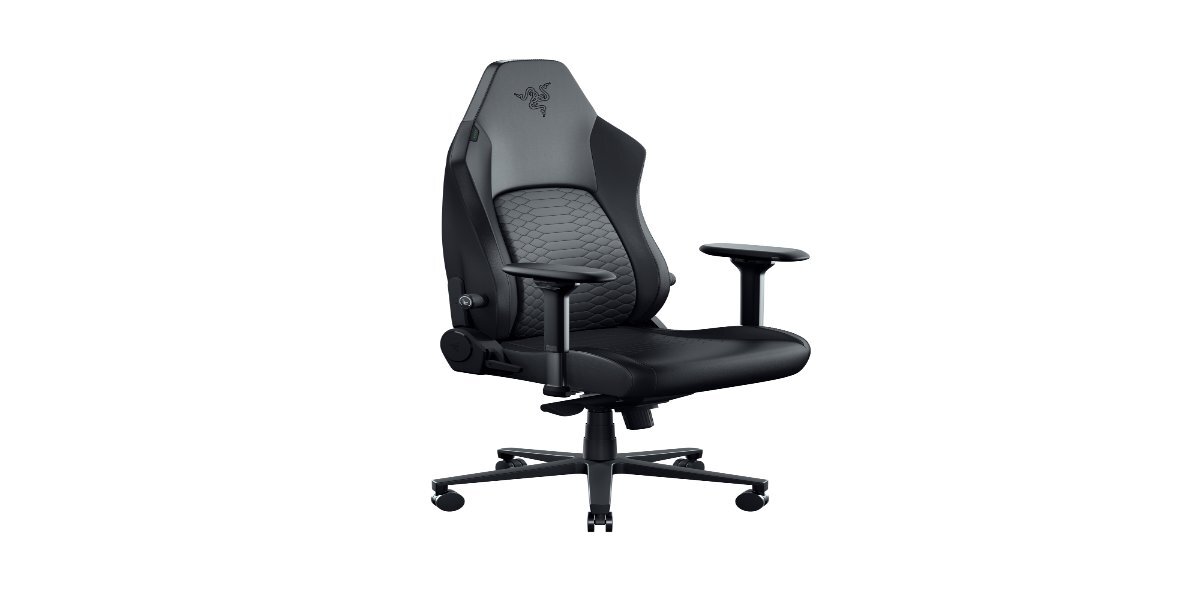 Fotel gamingowy Razer Iskur V2 Newgen na białym tle.