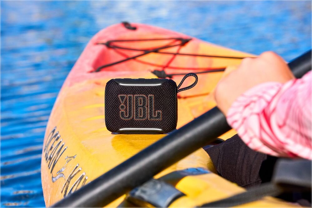 JBL Go 5 przetwornik 45 mm moc 4.8W RMS czysty dźwięk bas mobilny głośnik audio, głośnik mobilny stojący na kajaku