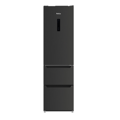 Lodówka czarna marki Amica FK4005.6DFCM