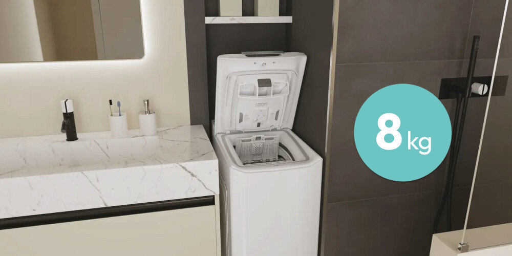 Pralka CANDY AI ProWash 500 TCA286TM5-S pojemność bębna załadunek wygodne pranie duża ilość