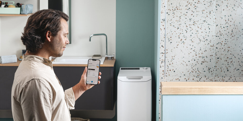 Pralka CANDY AI ProWash 500 TCA286TM5-S Aplikacja hOn smartfon 60 programów delikatne tkaniny powiadomienie