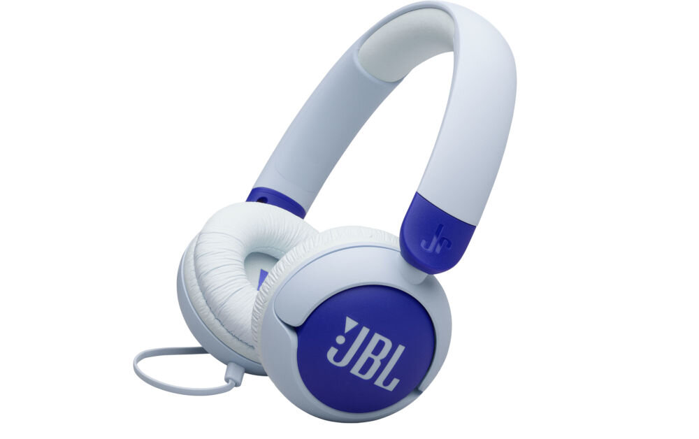 Słuchawki nauszne JBL JR 320 trwała konstrukcja i kolorowe wersje dla dzieci, słuchawki nauszne po skosie na białym tle