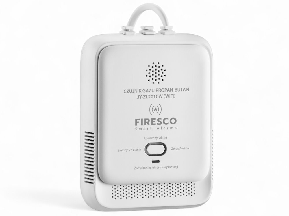 FIRESCO JY-ZL2010W czujnik gazu w kolorze białym na białym tle