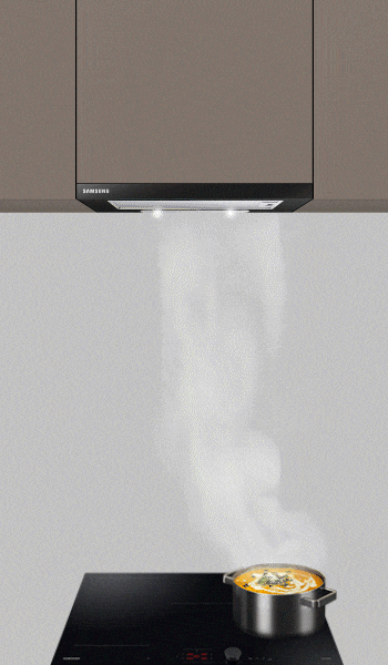 Okap teleskopowy Samsung eliminuje parę