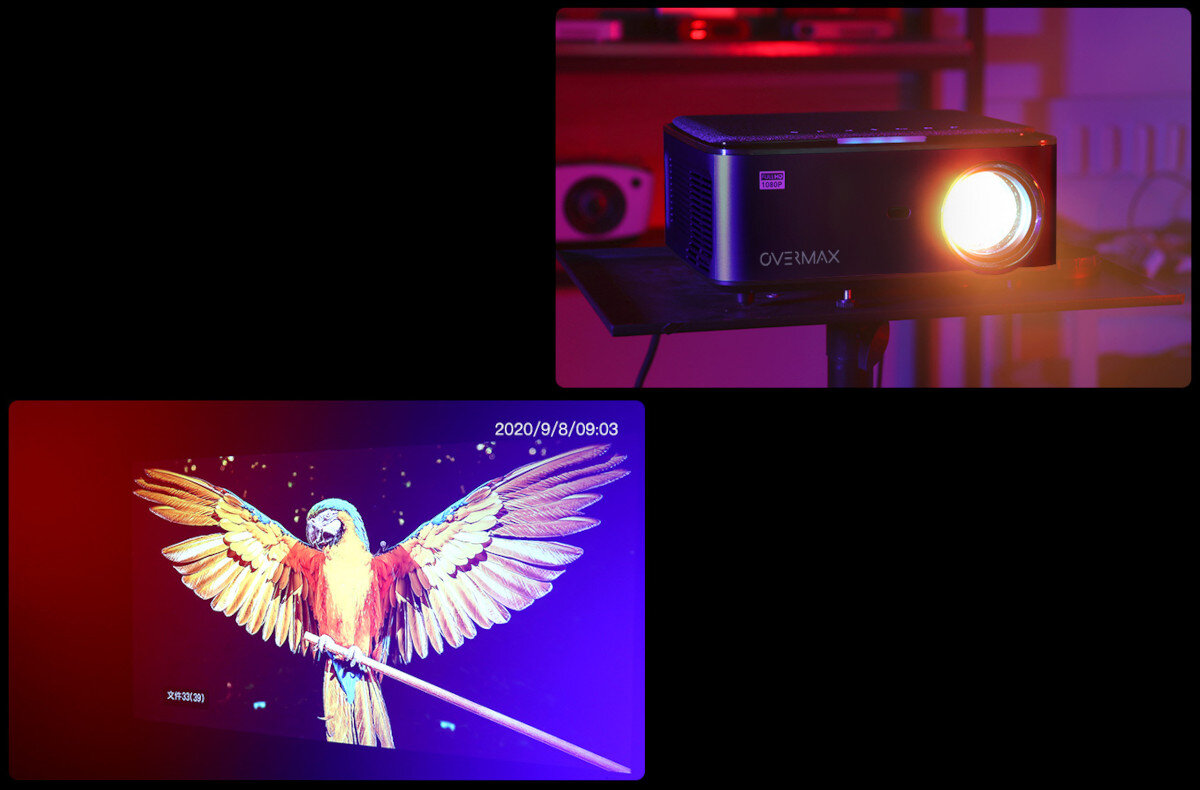 Projektor OVERMAX Multipic 5.1 lampa jasność filtr żywotność chłodzenie