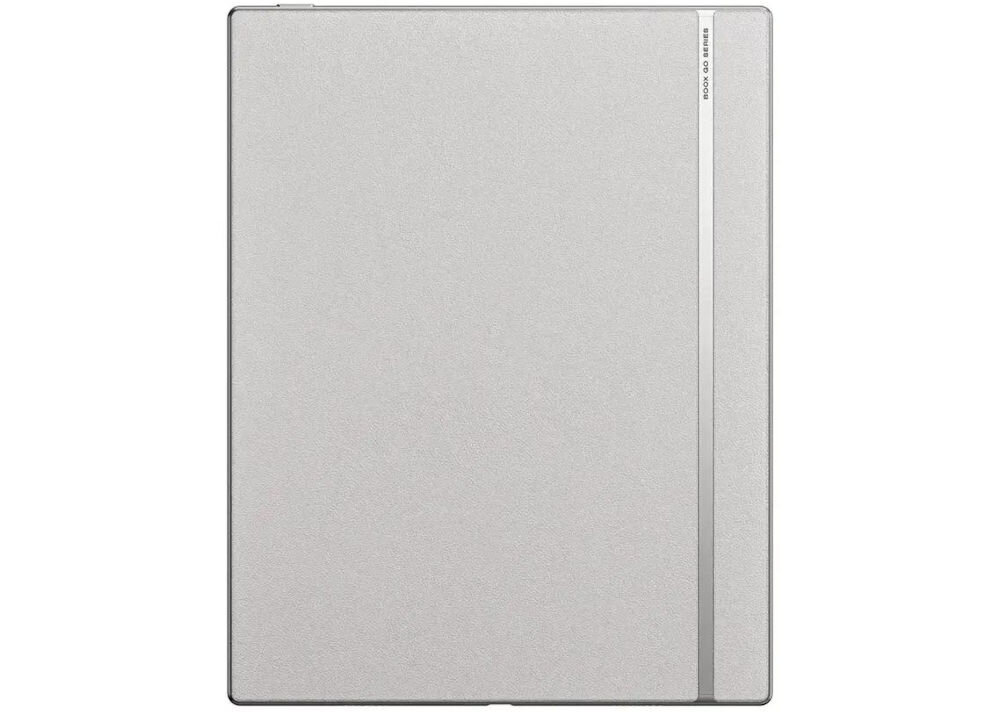 Czytnik e-booków ONYX BOOX Go 10.3 cala Gen. 2 Lumi, Podświetlany ekran, Wi-Fi, Bez reklam Szary prezentacja czytnika od tyłu na białym tle  kolor Cream, smukła obudowa, niska waga, mobilność
