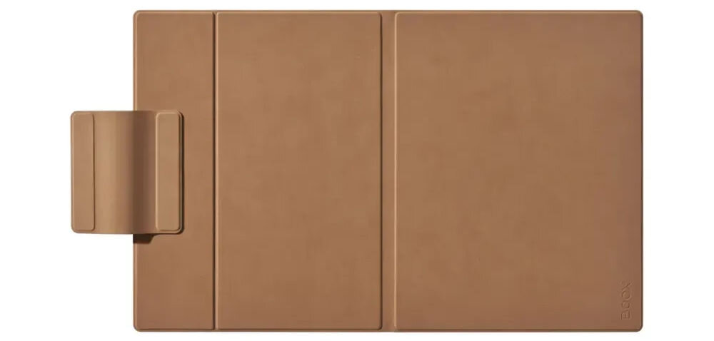 Etui na Boox Go 10.3 Gen. 2 Lumi ONYX Brązowy prezentacja rozłożonego etui na białym tle waga nie obciąża znacząco urządzenia wygoda noszenia