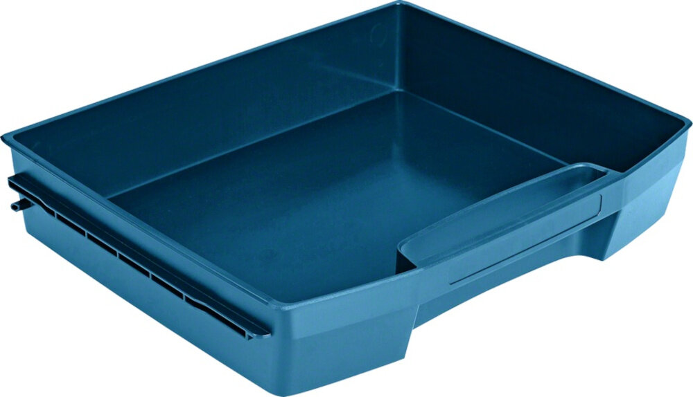 Szuflada narzędziowa BOSCH LS-Tray 72 Professional szuflada na białym tle otwarta przestronna konstrukcja wymiary 316 x 357 x 72 mm porządek oszczędność miejsca z odpornego tworzywa ABS duża wytrzymałość na uszkodzenia mechaniczne waga 0,6 kg