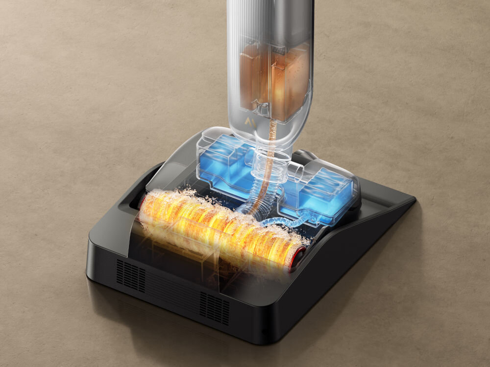 Odkurzacz MOVA X4 Pro wizualizacja oczyszczania pojemnik na wodę brudną na wodę czystą 16 wylotów wody czyszczenie czystą wodą