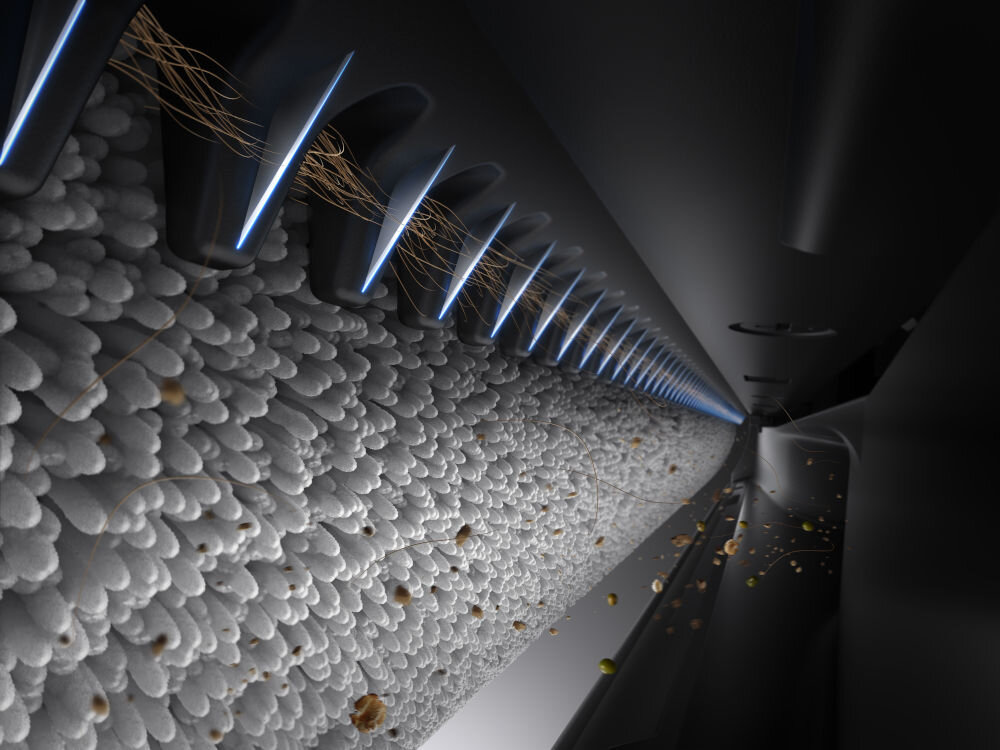 Odkurzacz MOVA X4 Pro zbliżenie na szczotkę z grzebieniem rozplątującym włosy PPA skrobak bez splątanych włosów